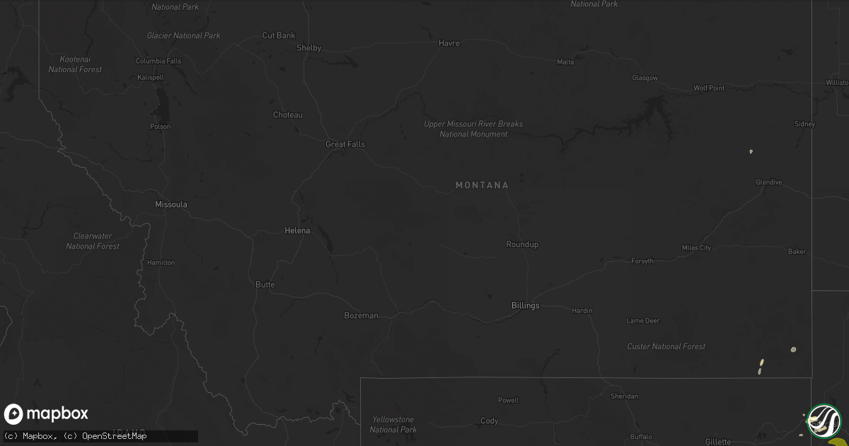Hail map in Montana on May 30, 2023