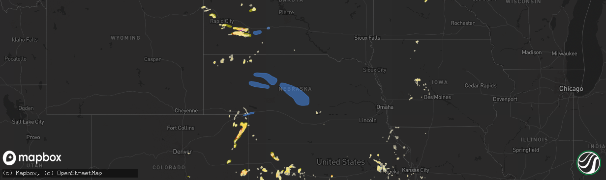 Hail map in Nebraska on May 30, 2023