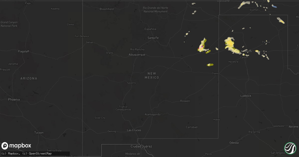 Hail map in New Mexico on May 30, 2023