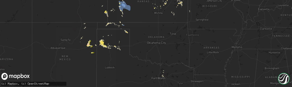 Hail map in Oklahoma on May 30, 2023