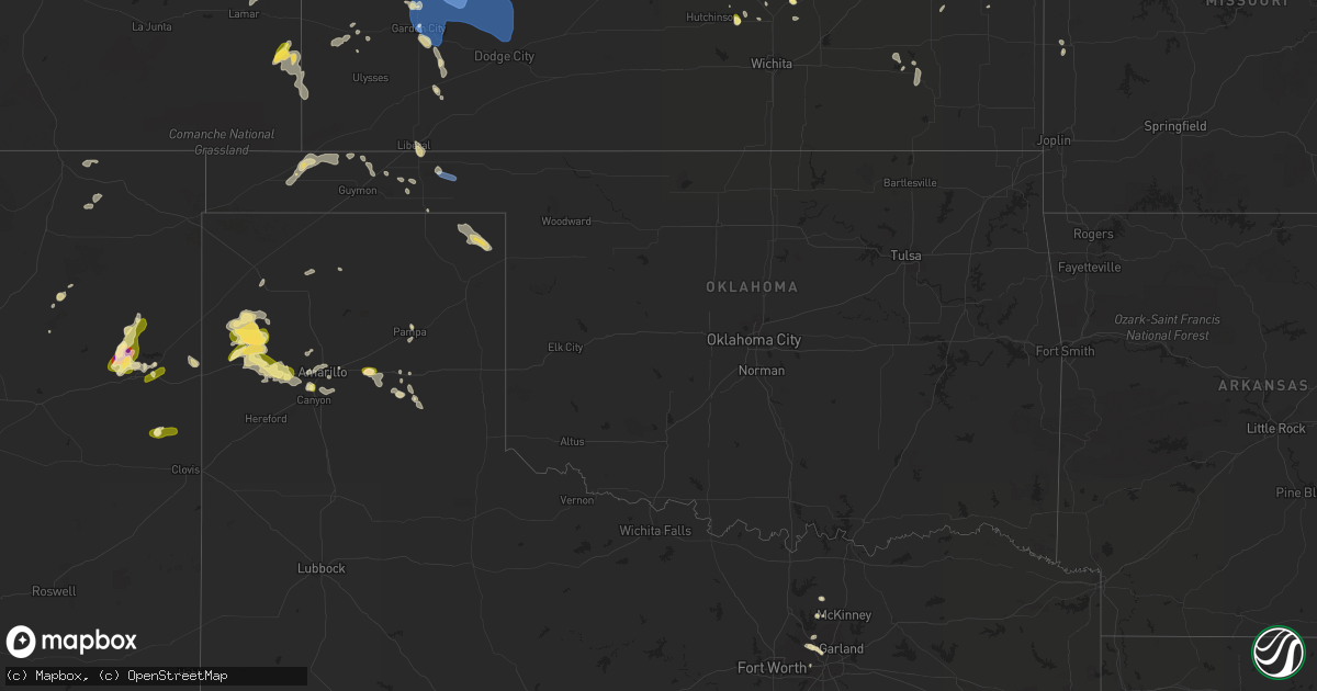 Hail map in Oklahoma on May 30, 2023