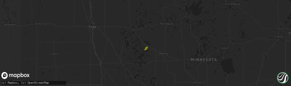 Hail map in Perham, MN on May 30, 2023