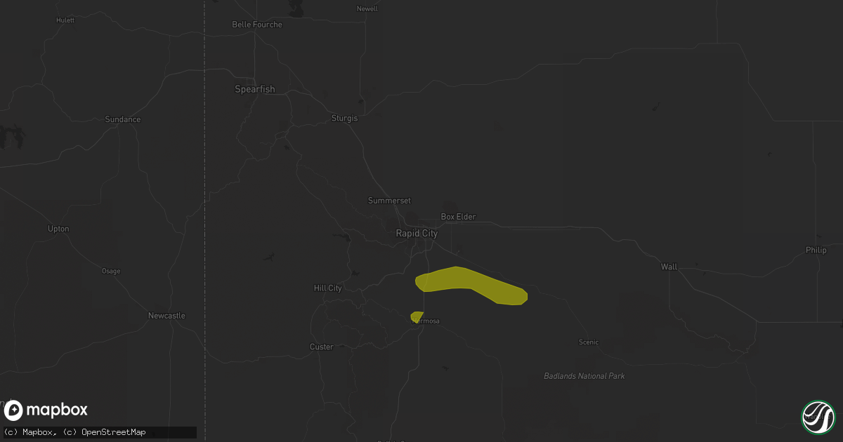 Hail map in Rapid City, SD on May 30, 2023