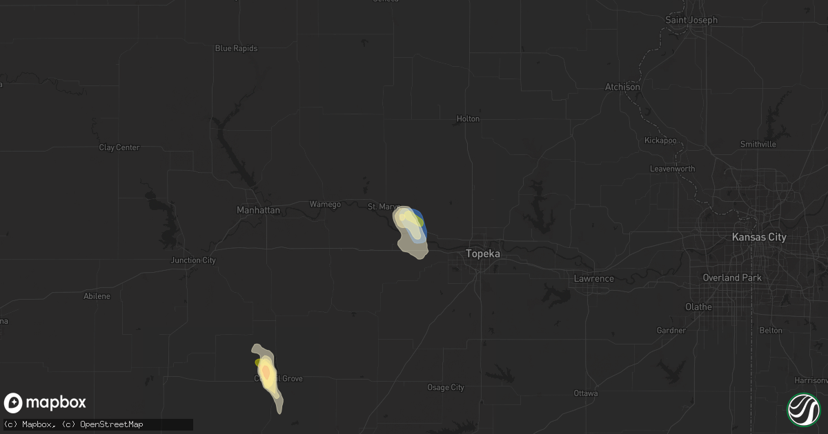 Hail map in Rossville, KS on May 30, 2023