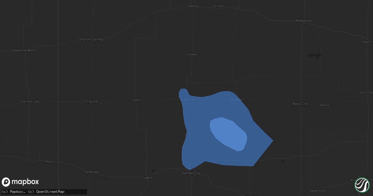 Hail map in Scott City, KS on May 30, 2023