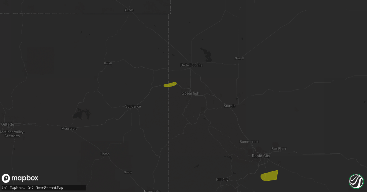 Hail map in Spearfish, SD on May 30, 2023
