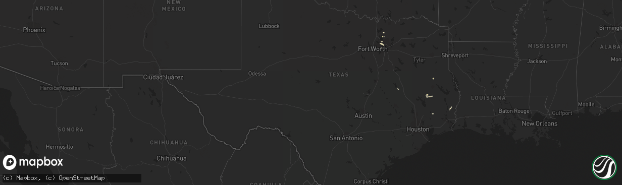 Hail map in Texas on May 30, 2023