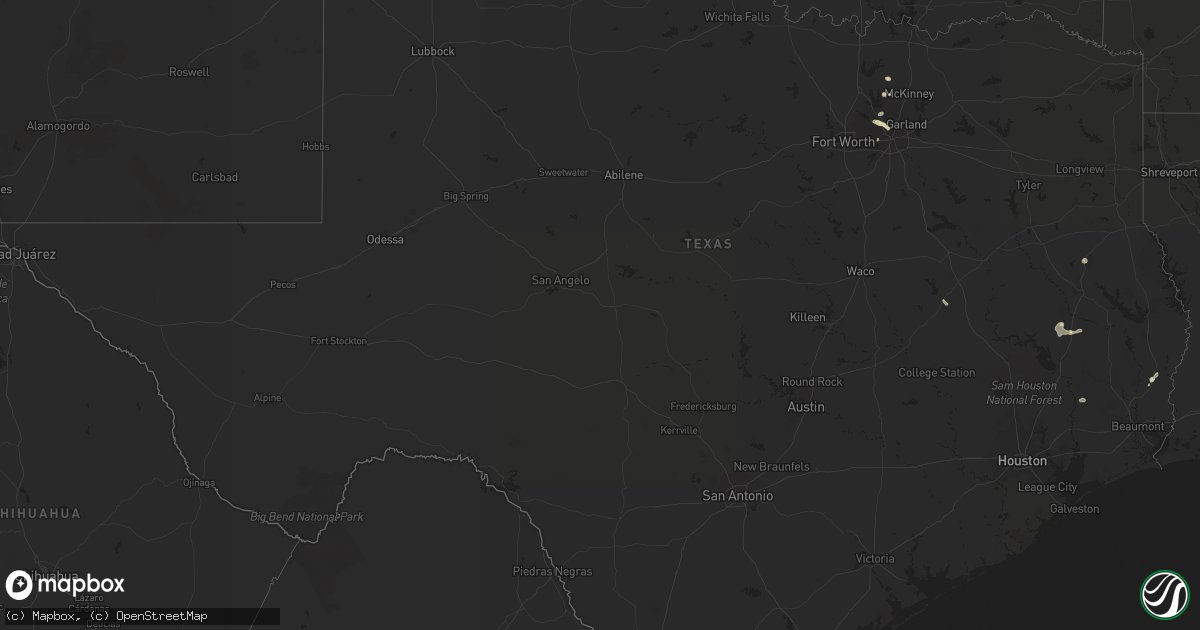 Hail map in Texas on May 30, 2023