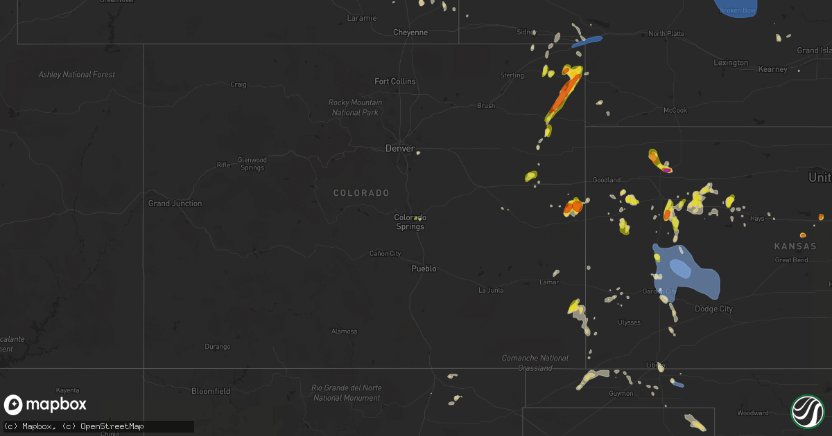 Hail map on May 30, 2023