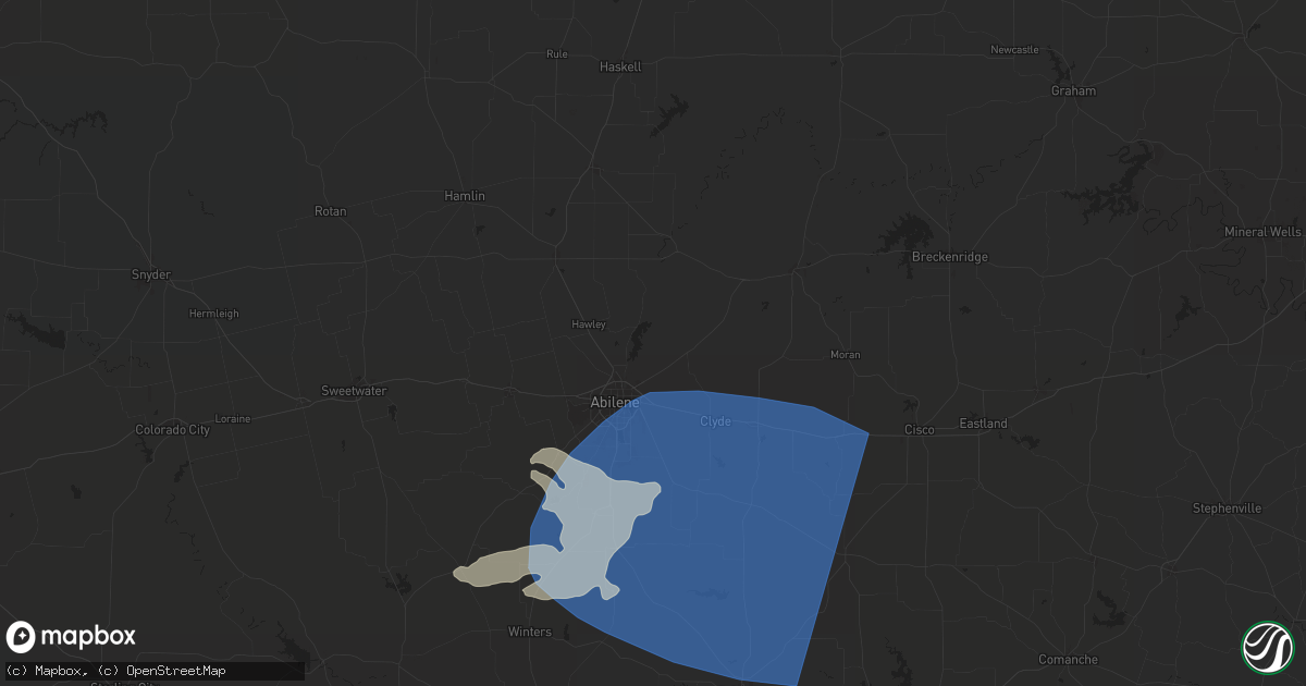 Hail map in Abilene, TX on May 30, 2024