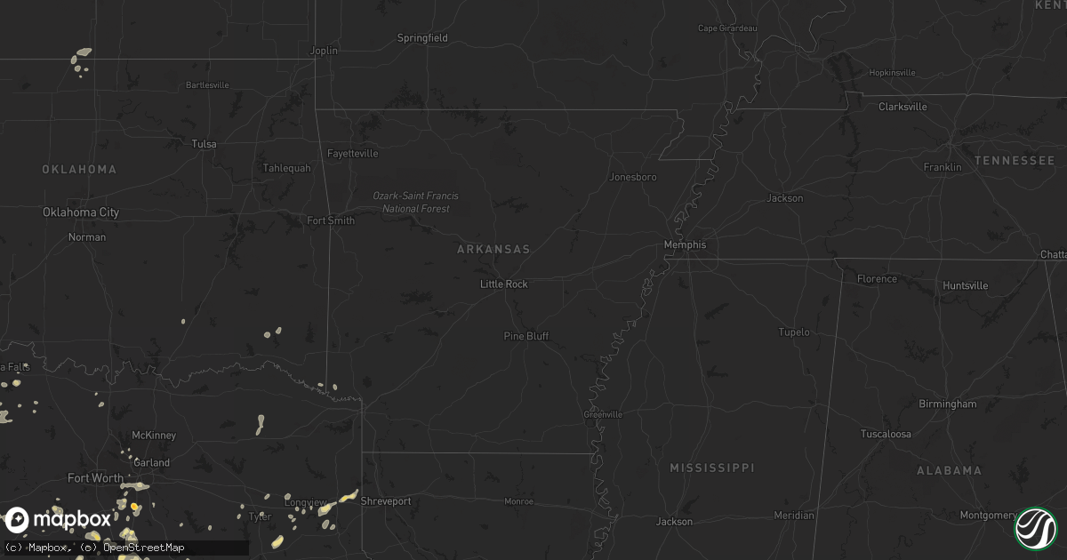 Hail map in Arkansas on May 30, 2024