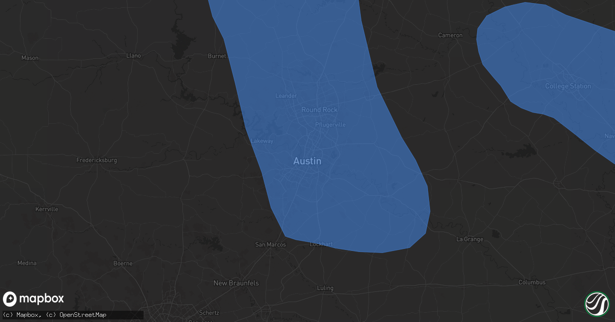 Hail map in Austin, TX on May 30, 2024