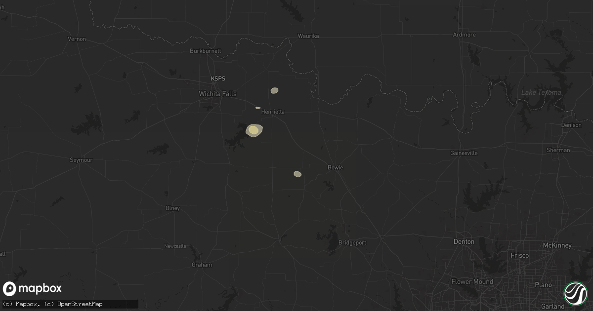 Hail map in Bellevue, TX on May 30, 2024