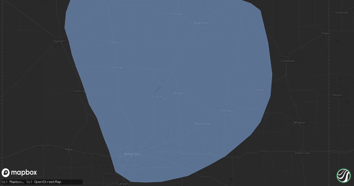 Hail map in Borger, TX on May 30, 2024