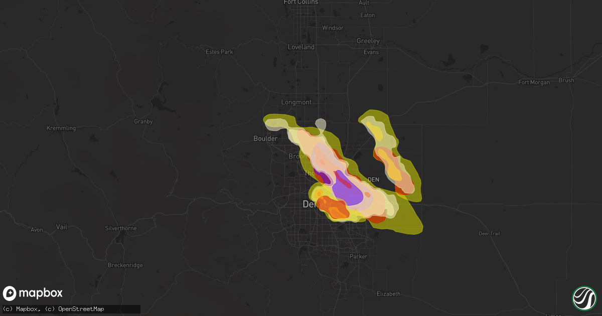 Hail map in Broomfield, CO on May 30, 2024