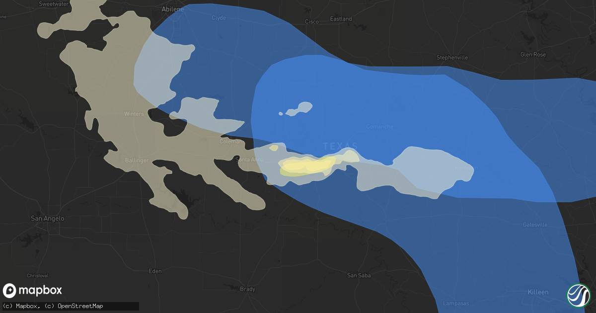 Hail map in Brownwood, TX on May 30, 2024