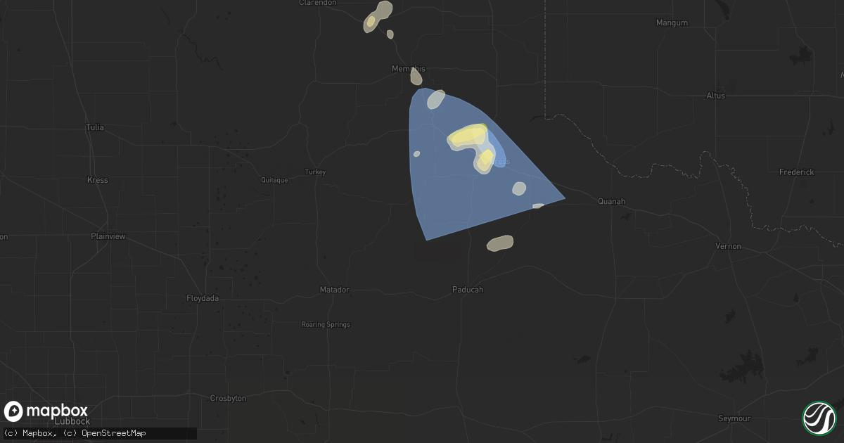 Hail map in Cee Vee, TX on May 30, 2024