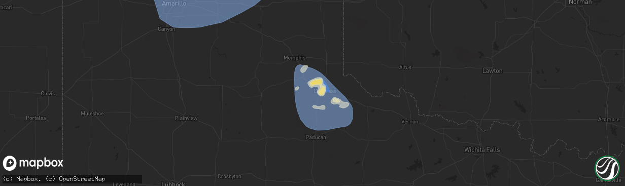 Hail map in Childress, TX on May 30, 2024