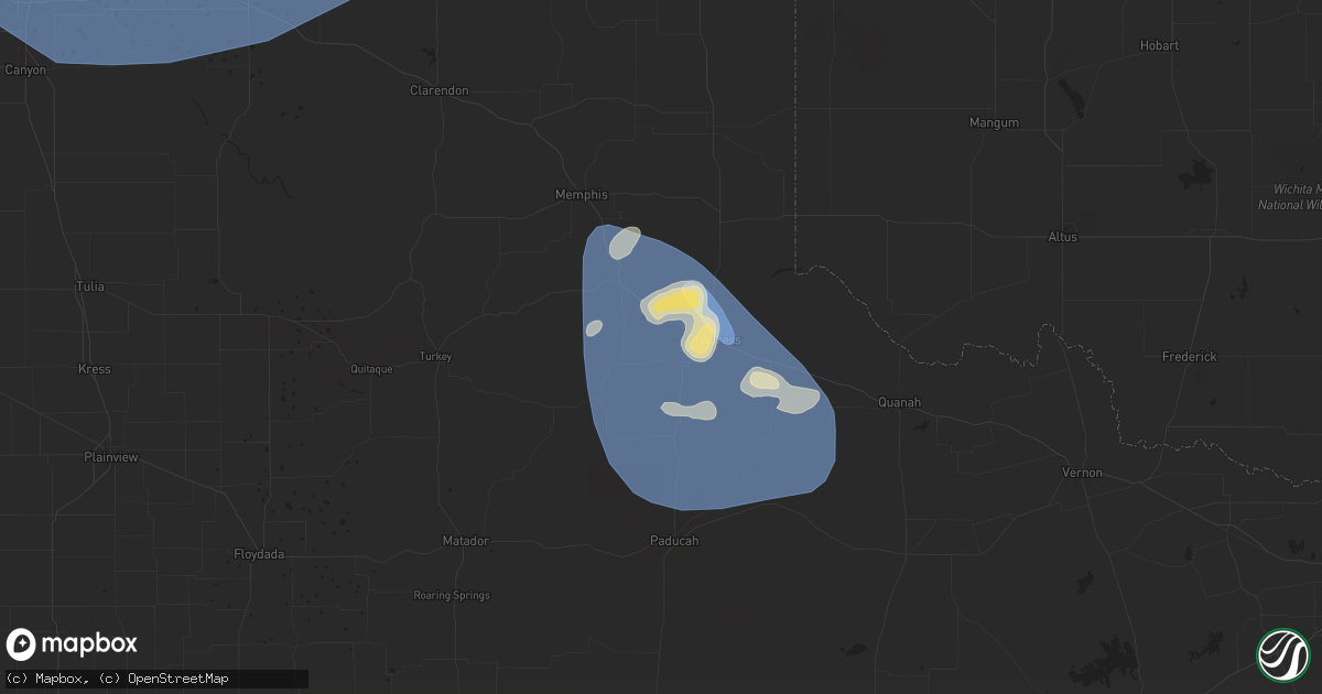 Hail map in Childress, TX on May 30, 2024