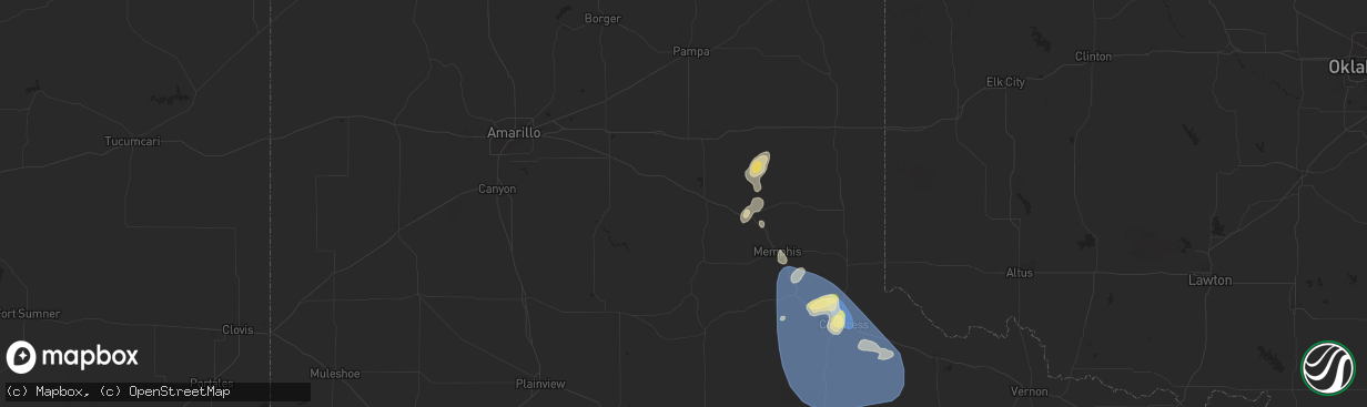 Hail map in Clarendon, TX on May 30, 2024