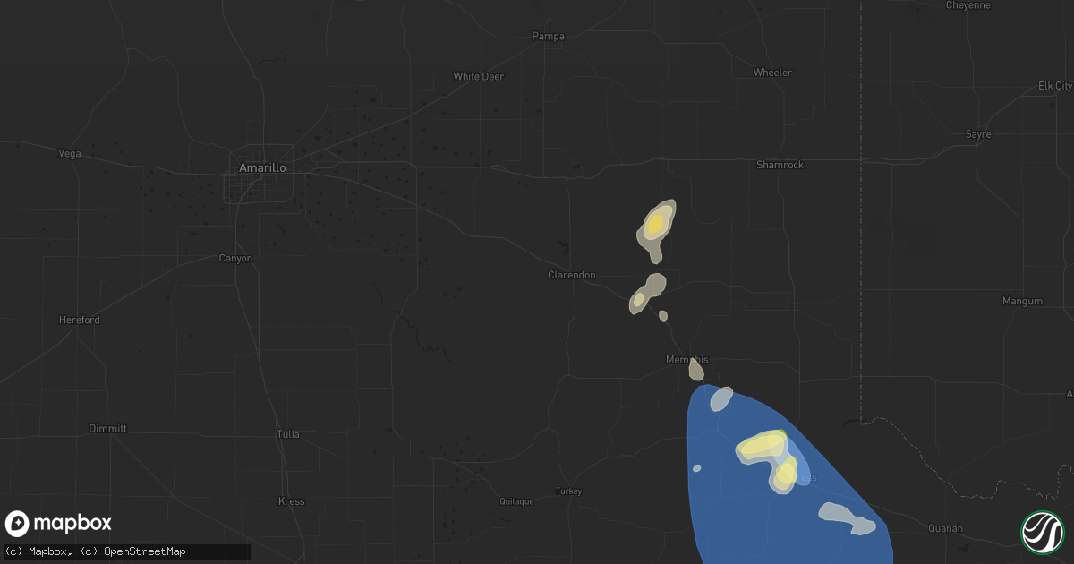 Hail map in Clarendon, TX on May 30, 2024
