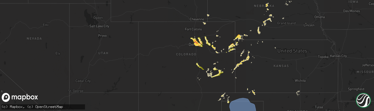 Hail map in Colorado on May 30, 2024
