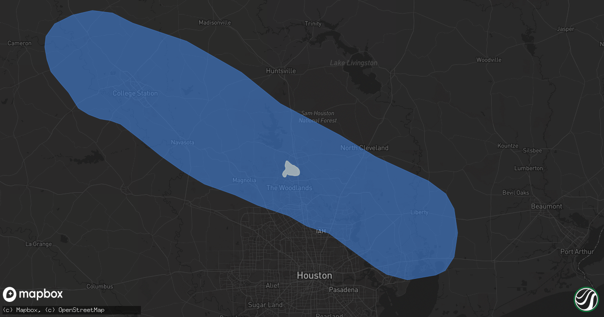 Hail map in Conroe, TX on May 30, 2024
