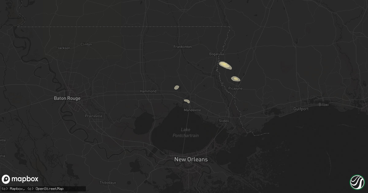 Hail map in Covington, LA on May 30, 2024