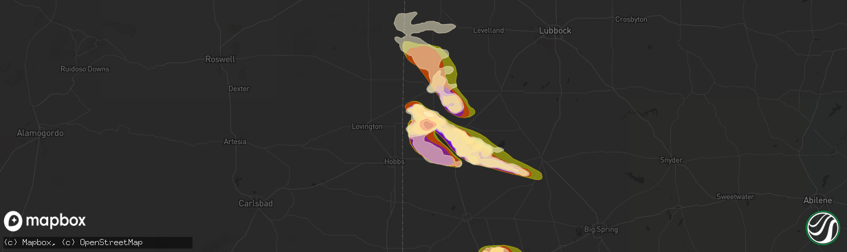 Hail map in Denver City, TX on May 30, 2024