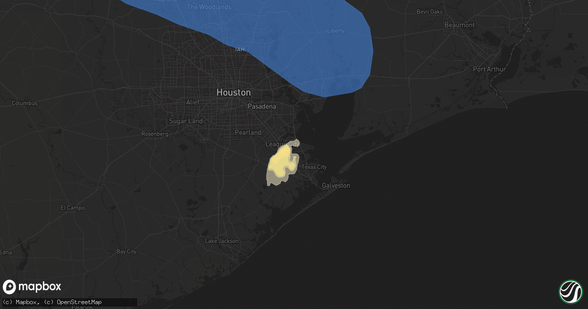 Hail map in Dickinson, TX on May 30, 2024