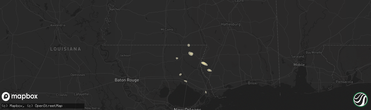 Hail map in Franklinton, LA on May 30, 2024