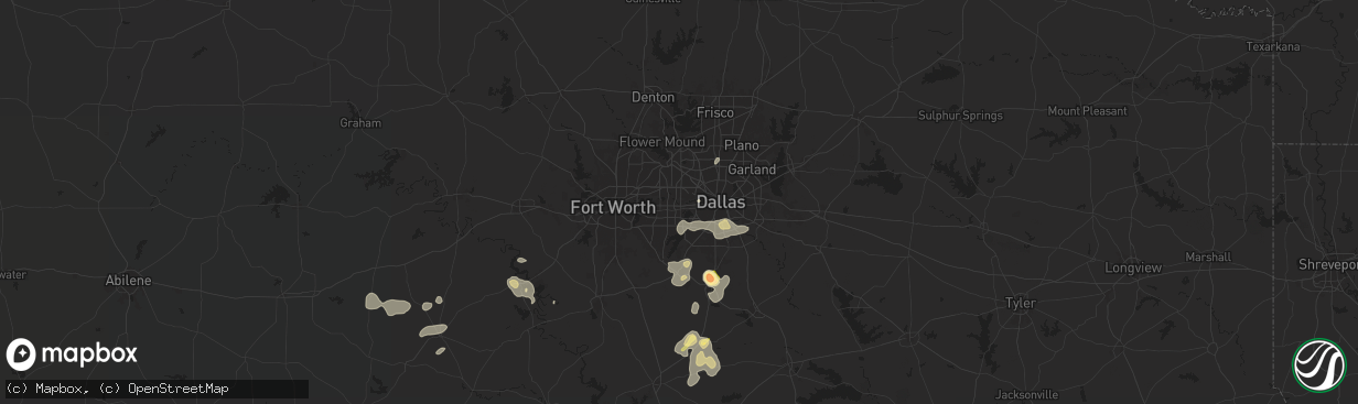 Hail map in Grand Prairie, TX on May 30, 2024