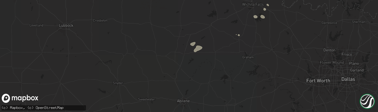 Hail map in Haskell, TX on May 30, 2024