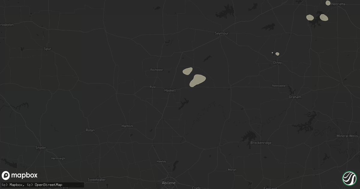 Hail map in Haskell, TX on May 30, 2024