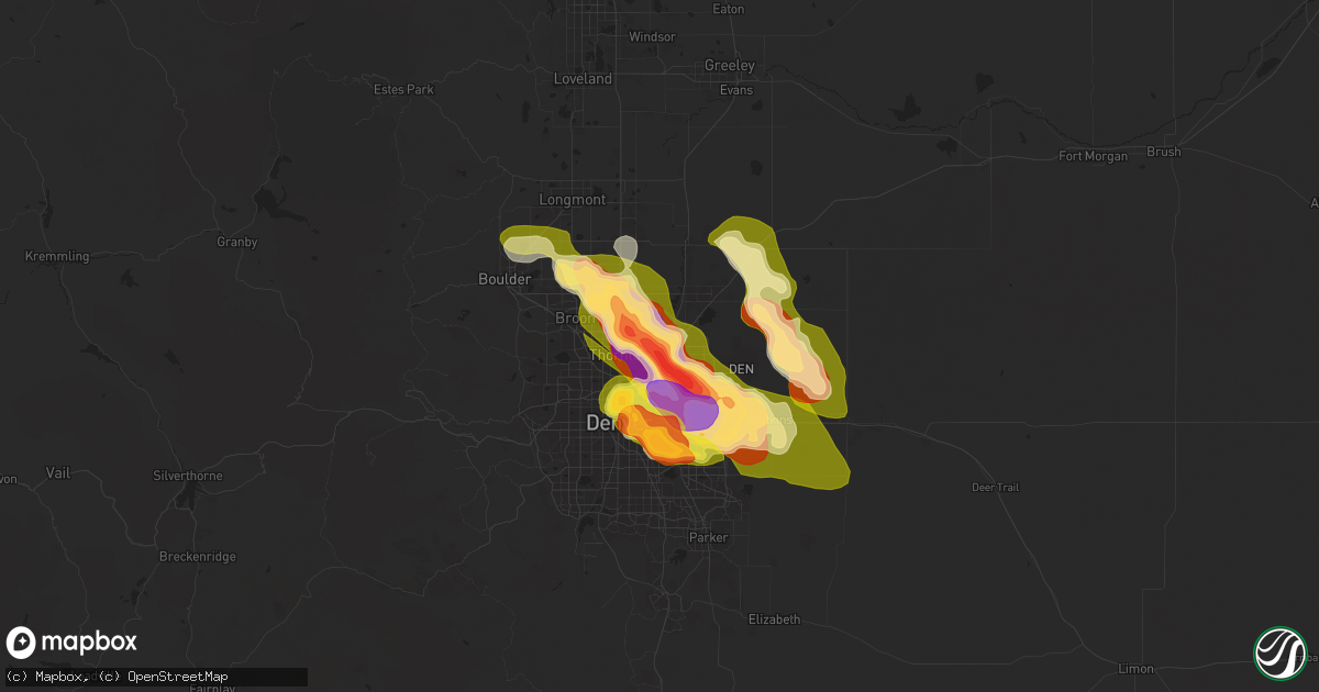Hail map in Henderson, CO on May 30, 2024