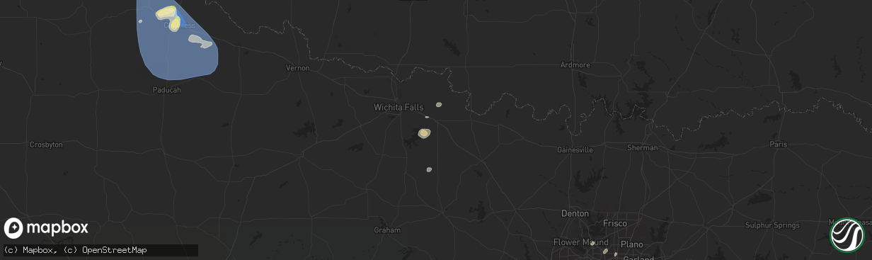 Hail map in Henrietta, TX on May 30, 2024