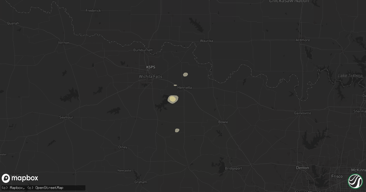 Hail map in Henrietta, TX on May 30, 2024