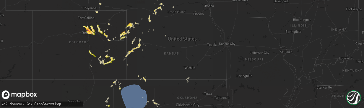 Hail map in Kansas on May 30, 2024