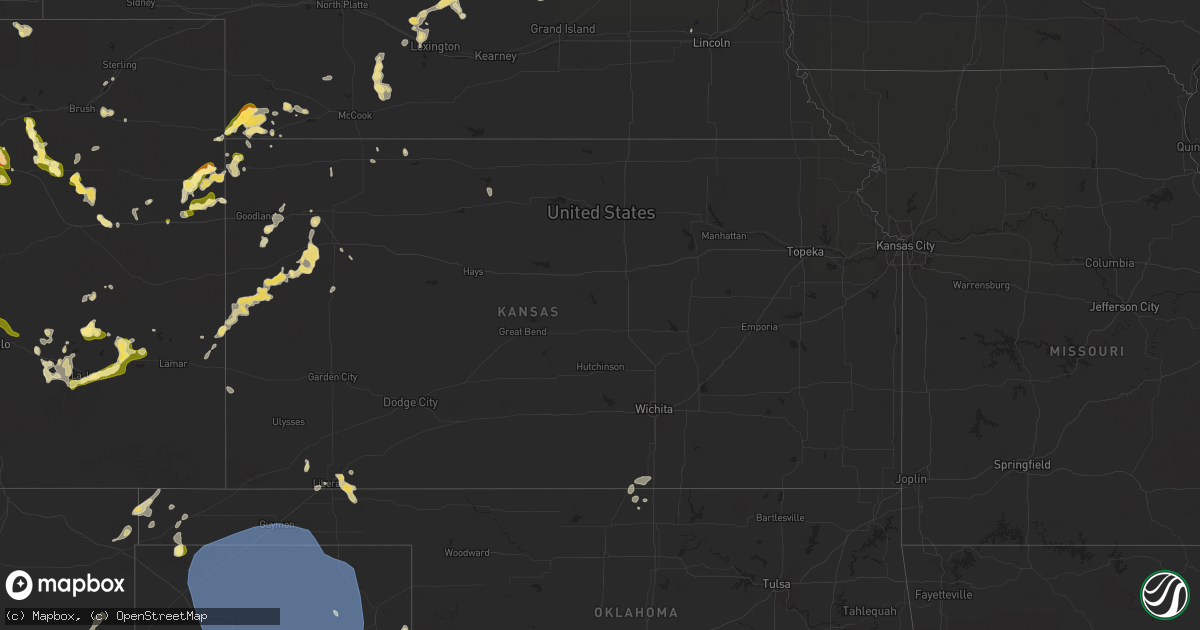 Hail map in Kansas on May 30, 2024