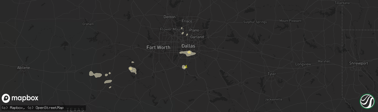 Hail map in Lancaster, TX on May 30, 2024