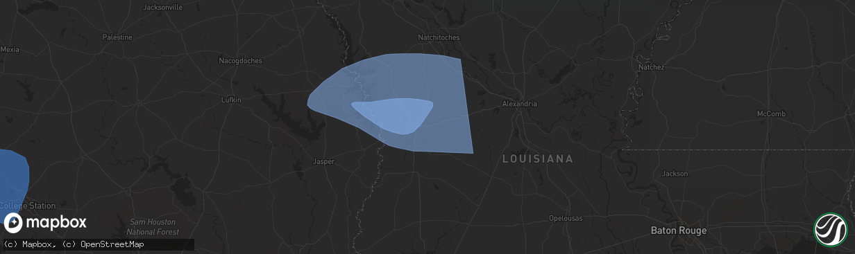 Hail map in Leesville, LA on May 30, 2024