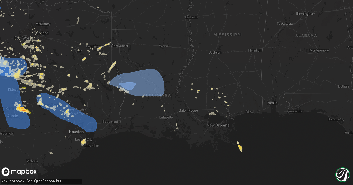 Hail map in Louisiana on May 30, 2024