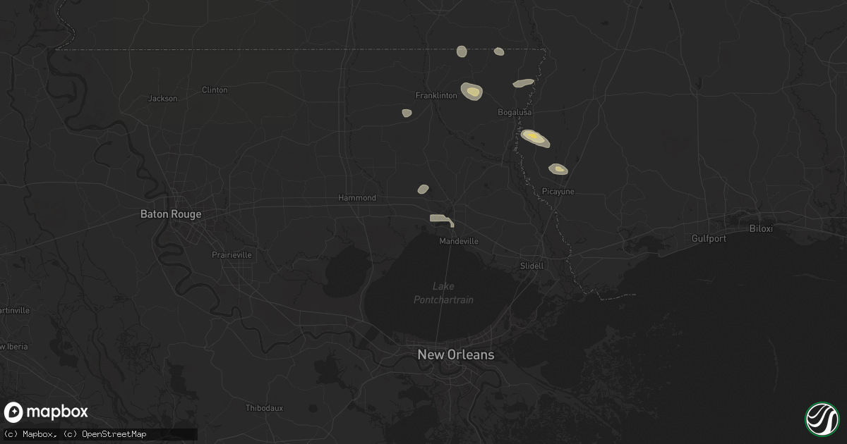 Hail map in Madisonville, LA on May 30, 2024