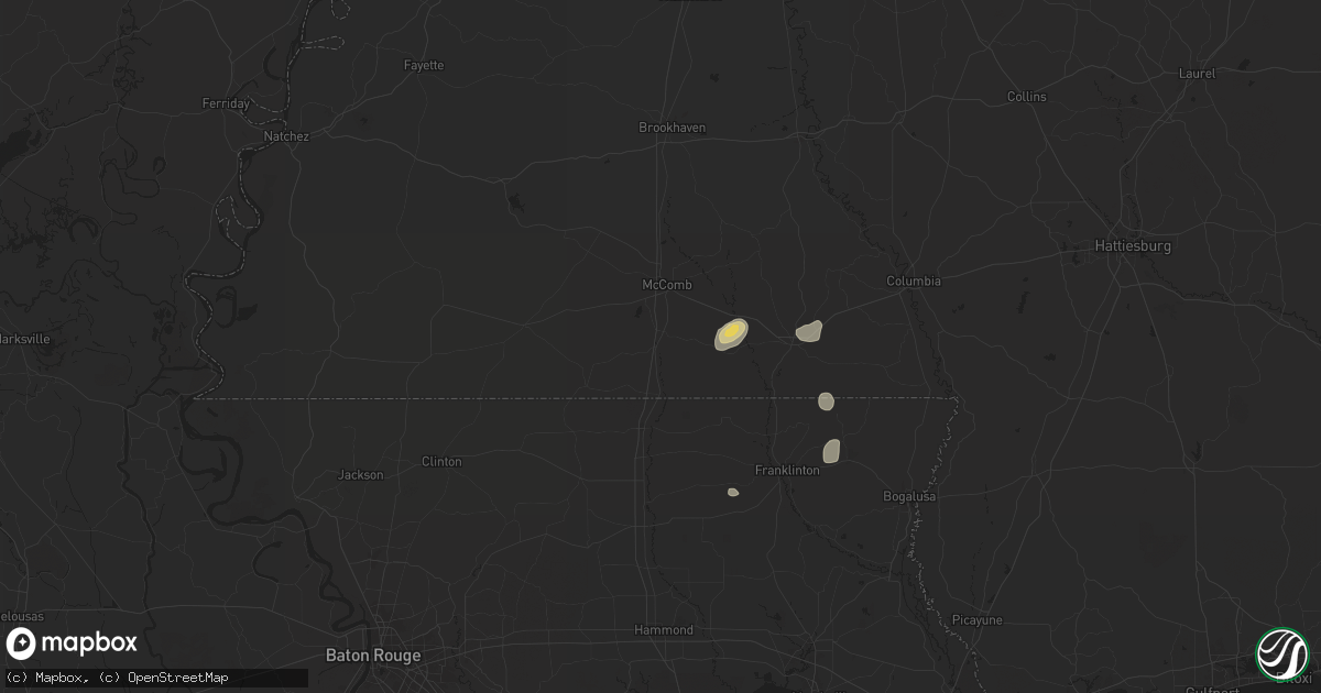Hail map in Magnolia, MS on May 30, 2024