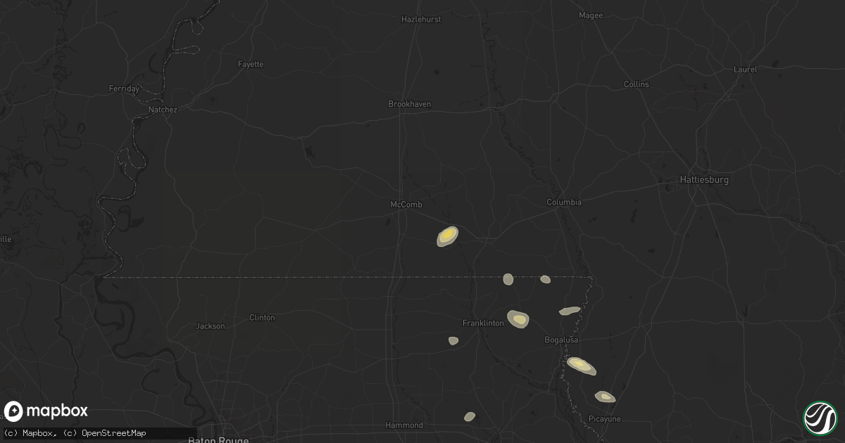 Hail map in Mccomb, MS on May 30, 2024