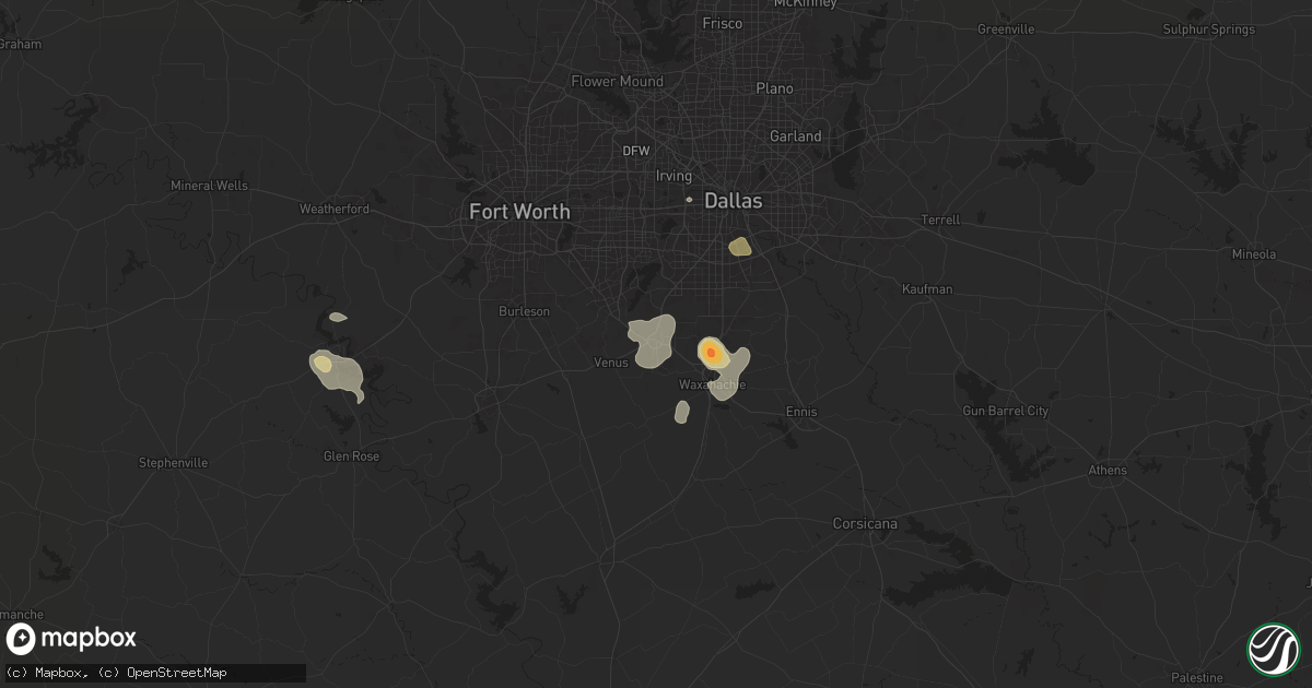 Hail map in Midlothian, TX on May 30, 2024