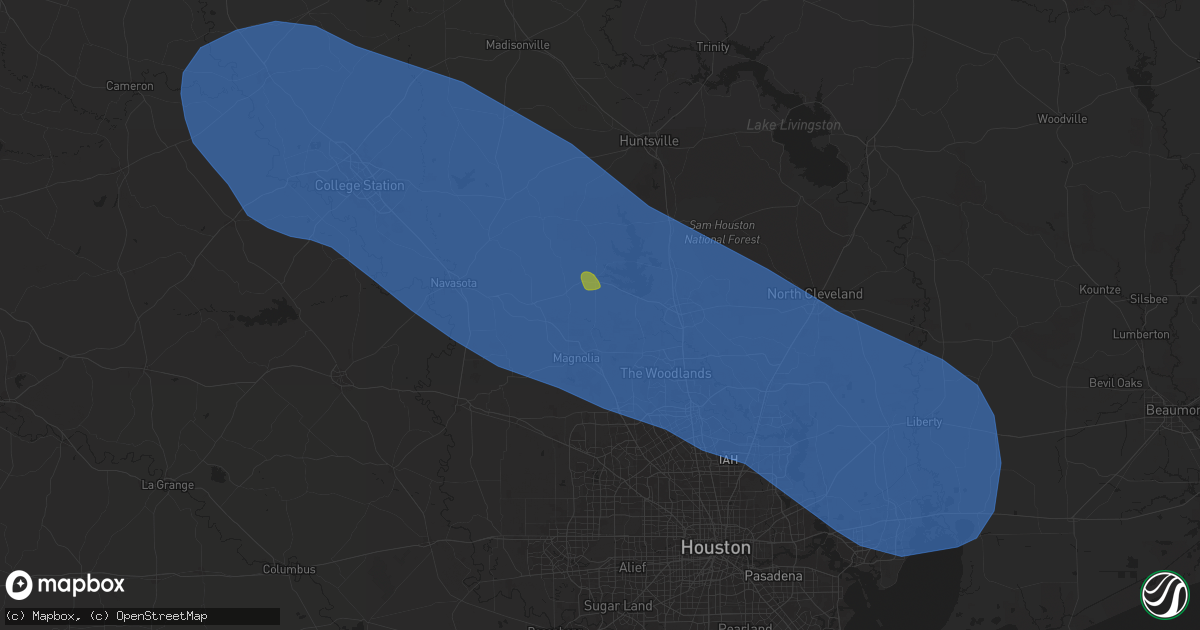 Hail map in Montgomery, TX on May 30, 2024