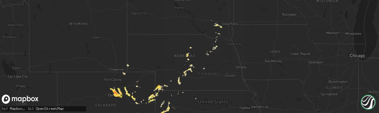 Hail map in Nebraska on May 30, 2024
