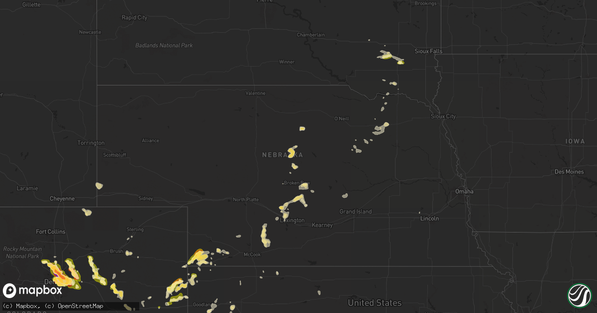 Hail map in Nebraska on May 30, 2024