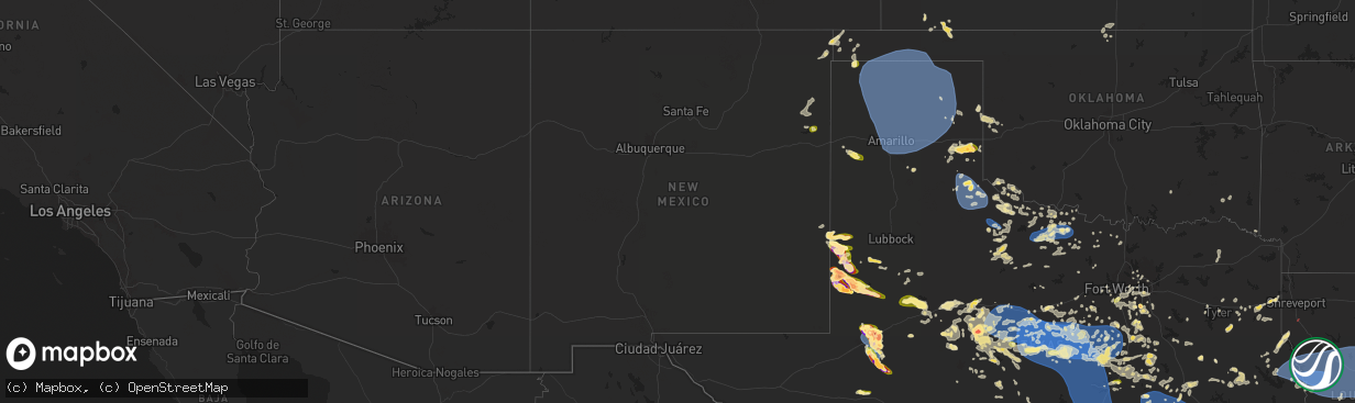 Hail map in New Mexico on May 30, 2024